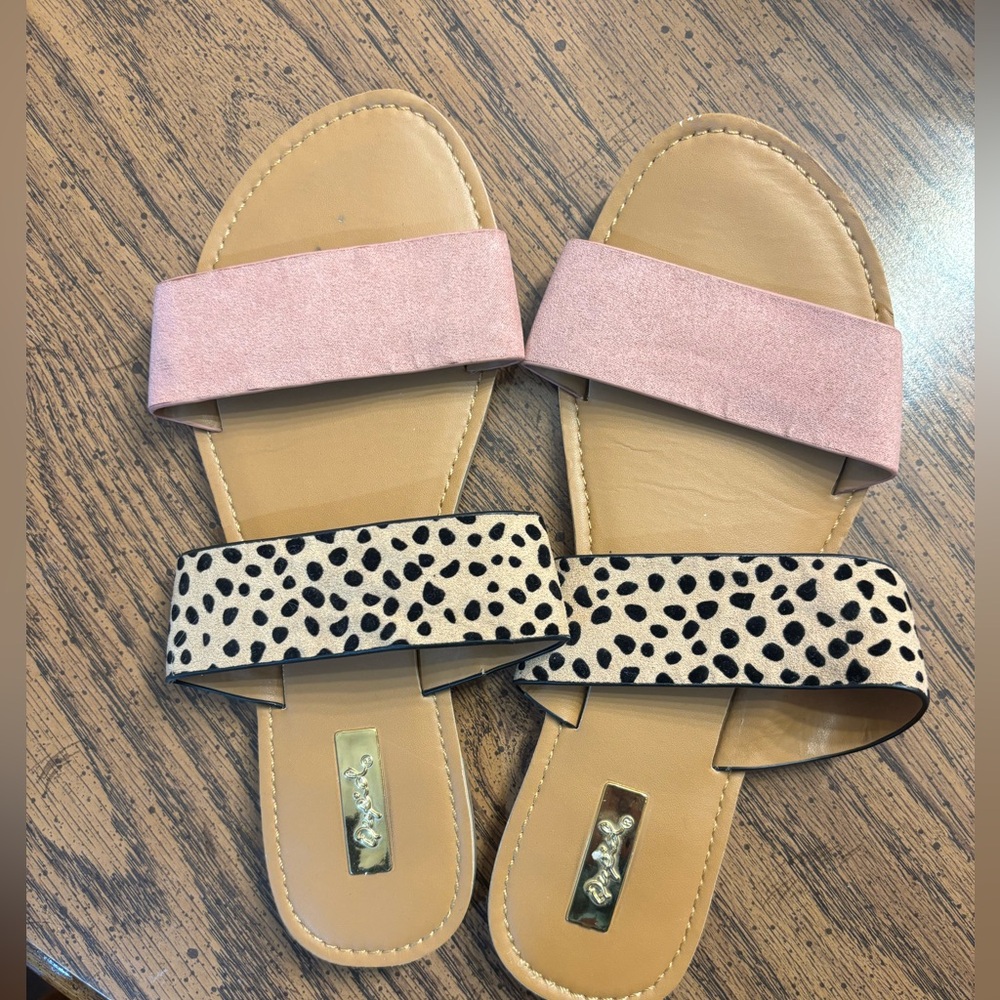 Qupid double strap sandal women’s 7